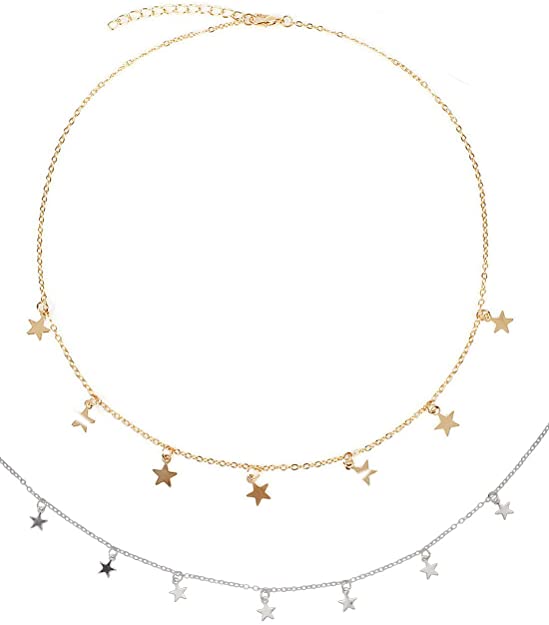 Linkqin Star Necklaces for Women and Girls Star Choker Necklace Adjustable