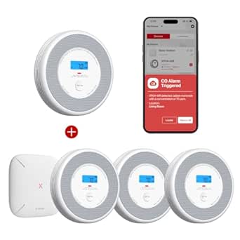 X-Sense Combination Smoke and Carbon Monoxide Alarm with Base Station XP0A-MR31 and Combination Smoke and Carbon Monoxide Alarm XP0A-MR 1-Pack