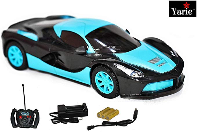 Yarie™ | Ferrari Super Car GT Remote Control (RC) Car Toy - Hot Wheels, Rechargeable, Metal Paint, Head Lights , 1:20 Scale, Big Fun Racing Game Car (Blue)