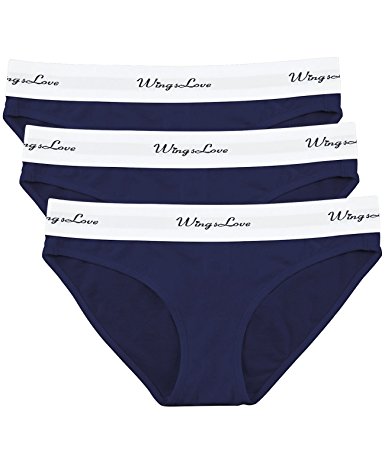 WingsLove 3 Pack Women's Seamless Underwear Cotton Sporty String Bikini Panty