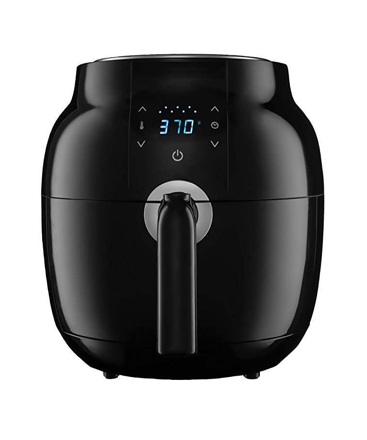 Gourmia GAF535 Digital Hot Air Fryer Pro – No Oil Fat Free Healthy Frying – 4.5 Quarts - Adjustable Temperature and 30 Minute Timer – Bonus Cookbook Included