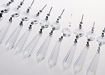 Sun Cling Clear Chandelier Icicle Crystal 63mm, Pack of 20