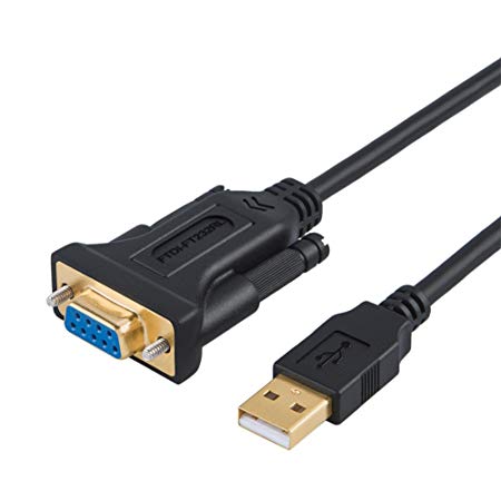 USB to RS232 Adapter with FTDI Chipset, CableCreation 3.3ft USB 2.0 Male to RS232 Female Gold Plated DB9 Serial Converter Cable for cashier register,Modem,scanner,Industriual machinery,CNC and Above,Black