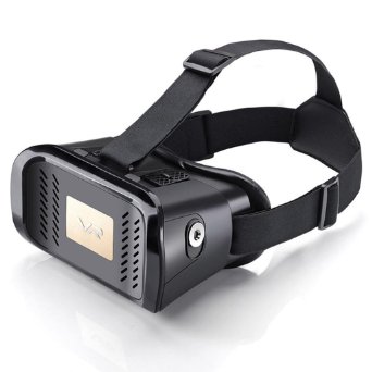 New Version 3D VR Virtual Reality Glasses HeadsetAdjust Cardboard 3D VR Virtual Reality Headset 3D Glasses Suitable for Google iPhone Samsung Note Moto and other 45-6 inch screen smartphone Black