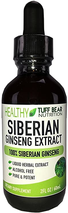 Siberian Ginseng Extract, 4 FL oz, Best Siberian Ginseng Extract, Made with 100% Natural Pure Potent Herbal Siberian Ginseng Roots; an Alcohol Free Product by TUFF BEAR