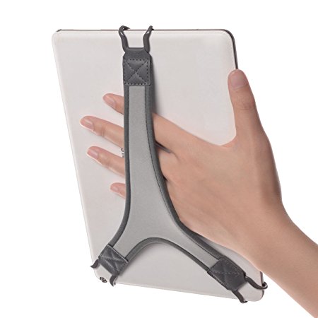 TFY Security Hand Strap Holder Finger Grip for Tablets - iPad Air / iPad Pro 9.7" / iPad 9.7" / Samsung Galaxy Tab 10.1" / Tab 4 10.1" / Tab Pro 10.1" / Tab S 10.5 (Grey)