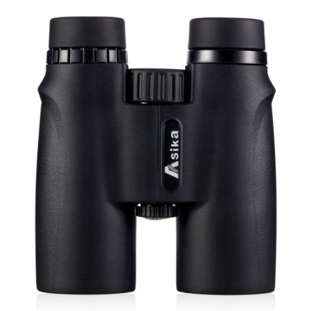 BNISE Asika 10x42 HD Binoculars - Military Telescope for Hunting and Travel - Compact Folding Size - High Clear Large Vision - Black Color