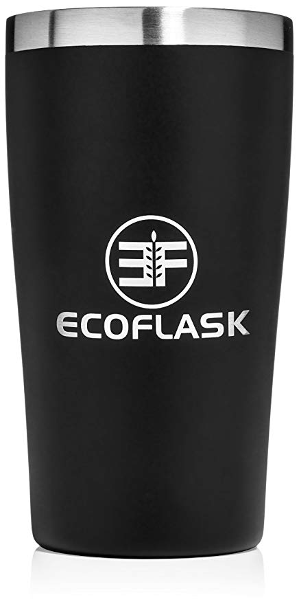 True Pint Insulated Cup by EcoFlask - Perfect Pint 16 oz Stainless Steel Cup Keeps Beer or Drinks Remarkably Cold or Hot Insulation Cup - Great as Insulated Tumbler Beer Glass Vacuum Cup or Pint Cup