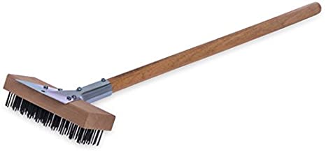 Carlisle 36372500 Oven & Grill Brush With Scraper, Stainless Steel Bristles and 30" Long Hardwood Handle