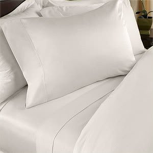 4 Piece LUXURIOUS 1200 Thread Count QUEEN Size Goose Down Alternative Comforter SET 100%&nbsp;EGYPTIAN COTTON, IVORY Solid&nbsp;Color, 1200 TC - 750FP - 50Oz.