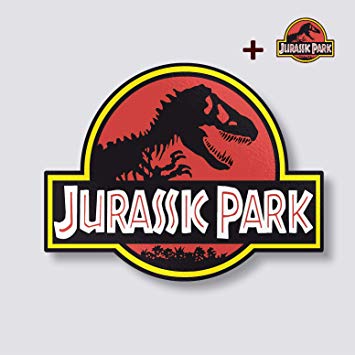 Jurassic Park Jeep Decal Wall 19" Window Vinyl Sticker for Car Emblem Dinosaur