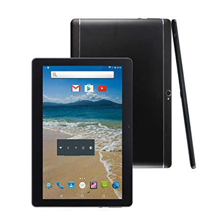 Batai 10 inch Tablet Android 7.0 Octa Core Tablet with 4GB RAM 64GB ROM Tablet PC Built in WiFi Bluetooth and Camera GPS Two Sim Card Slots Unlocked 3G Phone Call Phablet (Metallic Black)