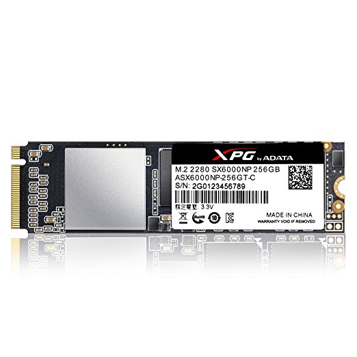 ADATA XPG SX6000 PCIe 256GB 3D NAND PCIe Gen3x2 M.2 2280 NVMe 1.2 R/W up to 1000/800MB/s Solid State Drive (ASX6000NP-256GT-C)