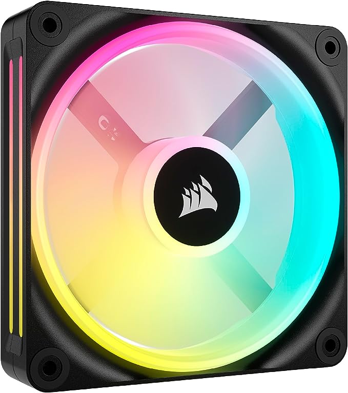 CORSAIR QX Series QX120 RGB 120mm Fan - iCUE Link Ecosystem - Magnetic Dome RGB PWM Single Fan - Up to 2400RPM - Black