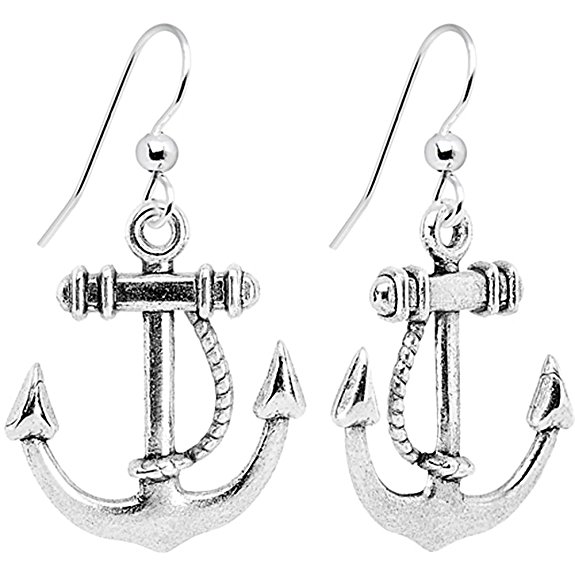 Body Candy Nautical Anchor Dangle Earrings