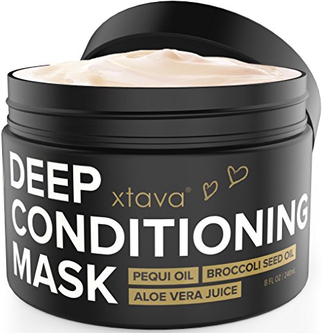 xtava Deep Conditioning Hair Mask Treatment for Dry Damaged Hair 8Fl.Oz - Nourishing Restorative Leave In Hair Conditioner to Repair Split Ends and Damage - Hydrating Moisturizing Cream