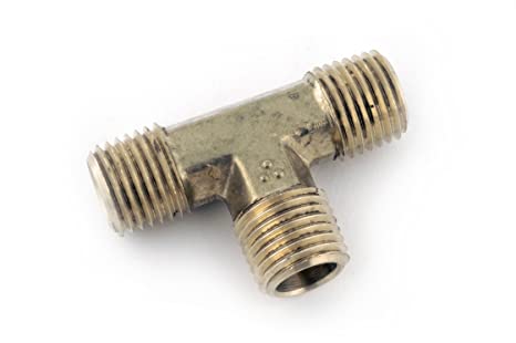 Anderson Metals 06232 Brass Pipe Fitting, Forged Tee, 1/4" NPT Male x 1/4" NPT Male x 1/4" NPT Male Pipe