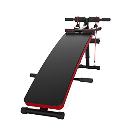 JUFIT Sit-up Bench,Adjustable Workout Muti-functional ABS Abdominal Exercise Crunch Board BLACK