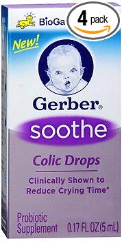 Gerber Soothe Colic Drops Probiotic Supplement - 0.34 oz, Pack of 4