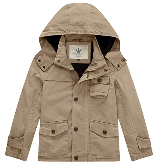 WenVen Boy's & Girl's Cotton Lightweight Hooded Jacket
