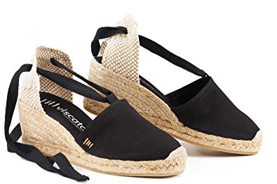 VISCATA Escala 2.5" Wedge, Soft Ankle-Tie, Closed Toe, Classic Espadrilles Heel Made in Spain
