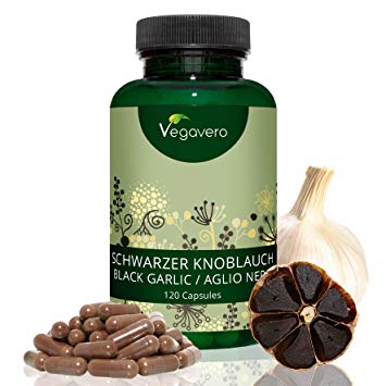 Odourless Black Garlic Capsules by Vegavero | 3500 mg per Capsule (10:1 Extract), No Powder | More Potent than Regular Garlic | 120 Veggie Capsules | No Artifical Additives | Vegan Society Approved | Made in Germany