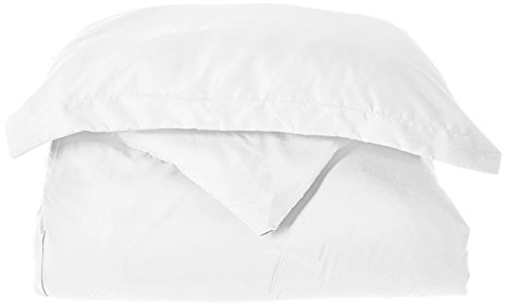 Elegant Comfort 1500 Thread Count Wrinkle Resistant Egyptian Quality 3-Piece Duvet Cover Set, Full/Queen, White