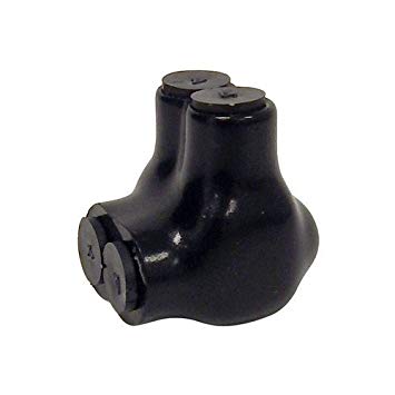 Morris Products Black Insulated 2 Conductor Connector – 2-14 Wire Range, Slotted Allen Hex – 1.15”L x 1.50”W x 1.42”H – Single Side Entry – Pre-Filled, Easy Entry, Rubber Vinyl Coating, 600 Volt