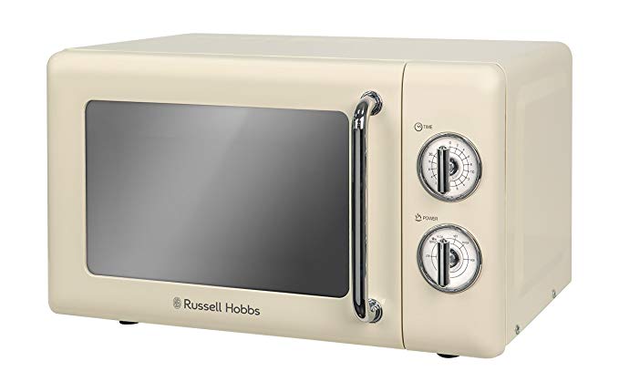 Russell Hobbs RHRETMM705C 17L Retro Manual 700w Solo Microwave Cream