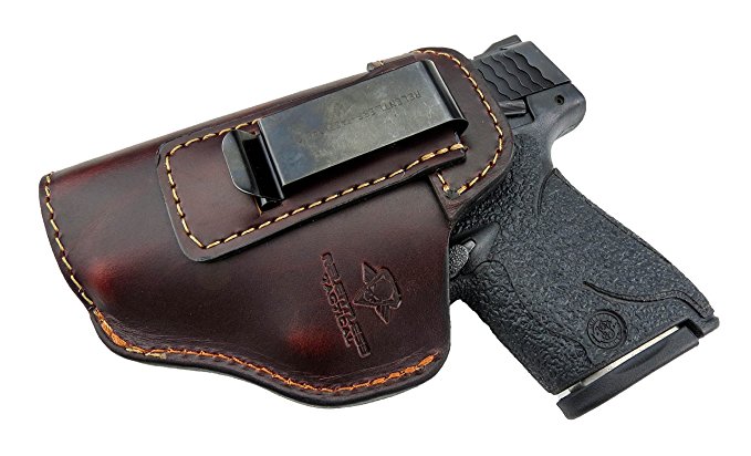 Relentless Tactical The Defender Leather IWB Holster For S&W M&P Shield - GLOCK 17 19 22 23 32 33 / Springfield XD & XDS / Plus All Similar Sized Handguns