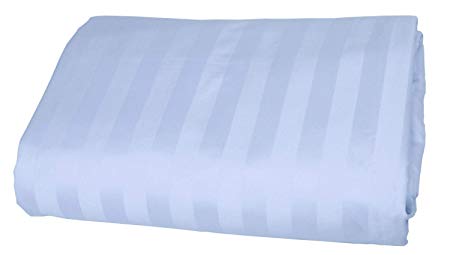 American Pillowcase 100% Egyptian Cotton Luxury Striped 540 Thread Count Fitted Sheet with Wrinkle Guard - Twin XL, Light Blue