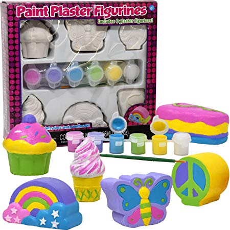 Decorate Your Own Figurines, Paint Your Own Kids Set - Includes Six Figurines, Paint Brush, Six Pots of Paint