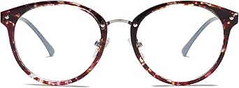 SOJOS Retro Round TR90 Blue Light Reading Glasses Womens Mens Readers Computer Glasses Eyewear Frame SJ9001