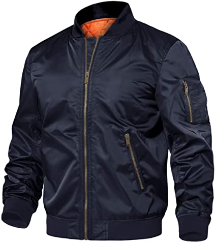 TACVASEN Men's Jackets-Windproof Slim Fit Flight Bomber Jacket Winter Warm Padded Coats Outwear
