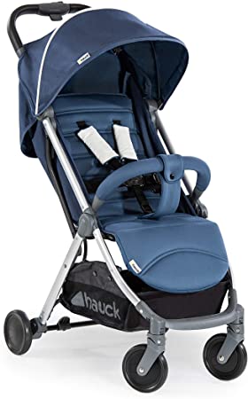 Hauck Travel Pushchair Swift Plus / Ultra Light / One Handed Folding / Compact Fold / Fully Reclining / Large Shopping Basket / Up to 18 Kg / Denim Blue