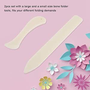 2Pcs White Genuine Bone Folder Tool Paper Creaser Set Leather Craft Folder Paper Folding Scoring Burnishing Crafting Scrapbooking Tool