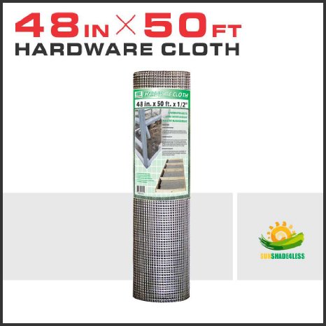 Windscreen4less 48-Inch x 50-Feet 19-Gauge 1/2-Inch-Mesh Galvanized Hardware Cloth Chicken Wire