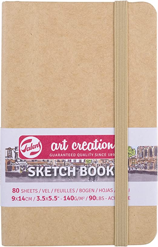Tarence T9314-431M Art Creations Sketchbook, Drawing Notebook, 3.5 x 5.5 inches (9 x 14 cm), Kraft Paper, Thickness: 4.9 oz/sq ft (140 g/m2), Fine, Acid Free Paper, 80 Sheets Bound