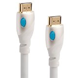PlugLug High-Speed HDMI Cable Version 20 Fastest Version 25 Feet White - Supports Ethernet 3D and Audio Return