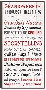 P. Graham Dunn Grandparents House Rules 12 x 6 Mounted Print Decorative Wall Art Sign Plaque