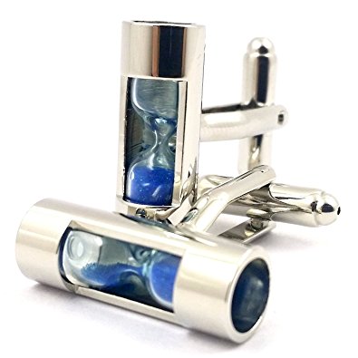 LBFEEL Real Hourglass Cufflinks for Men in 3 Colors with a Gift Box