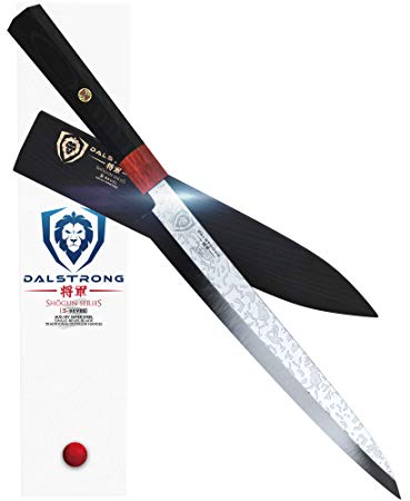 DALSTRONG Yanagiba Knife- Shogun Series 'S'- Single Bevel- 10.5" Blade- AUS-10V- Vacuum Heat Treated- with Sheath