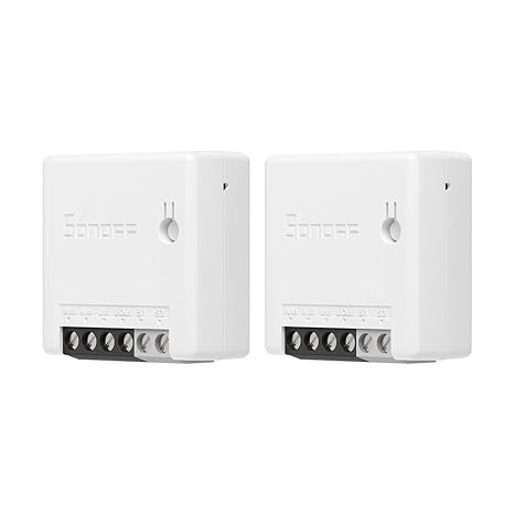 SONOFF Mini R2 10A Smart WiFi Wireless Light Switch, Universal DIY Module for Smart Home Automation Solution, Works with Amazon Alexa & Google Home Assistant, No Hub Required 2-Pack