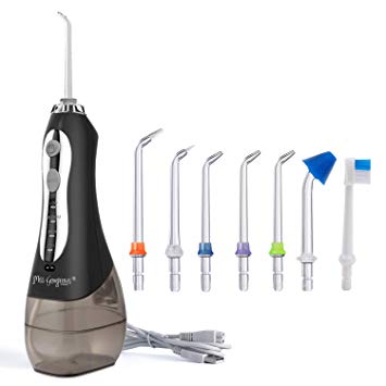 Cordless Water Flosser Teeth Cleaner - Miss Gorgeous Professional Dental Oral Irrigator with 300ml Water Tank Portable and Rechargeable IPX7 Waterproof 3 Mode USB Rechargable with 7 Jet Nozzles