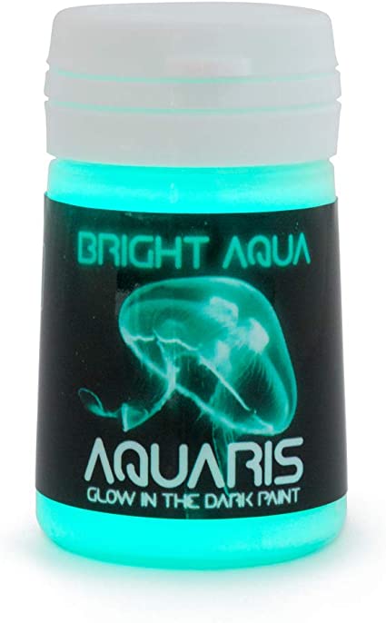 SpaceBeams Glow in The Dark Paint, Aquaris 0.68 fl oz (20ml), Bright Aqua Color (Light Blue/Turquoise)