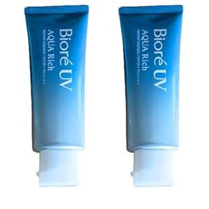 Biore UV AQUA Rich Watery Essence Sunscreen SPF50 Plus - PA Plus - 2.46floz(70g) Set Of 2