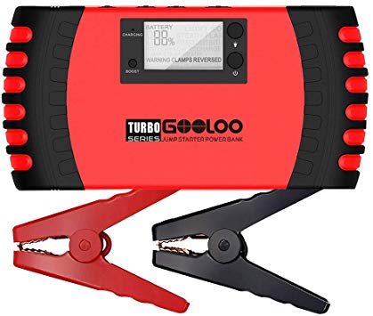 GOOLOO 1500A Peak 20800mAh SuperSafe Car Jump Starter with USB Quick Charge 3.0 (Up to 8.0L Gas, 6.0L Diesel Engine) 12V Auto Battery Booster Portable Charger Power Pack Built-in Smart Protection,Red