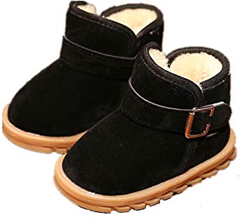 EsTong Toddler Baby Boy Girl Thick Winter Outdoor Snow Boots Anti-Slip Fur Lined Booties
