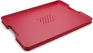 Joseph Joseph Cut&Carve Plus Multi-Function Cutting Board, X-Large, Red