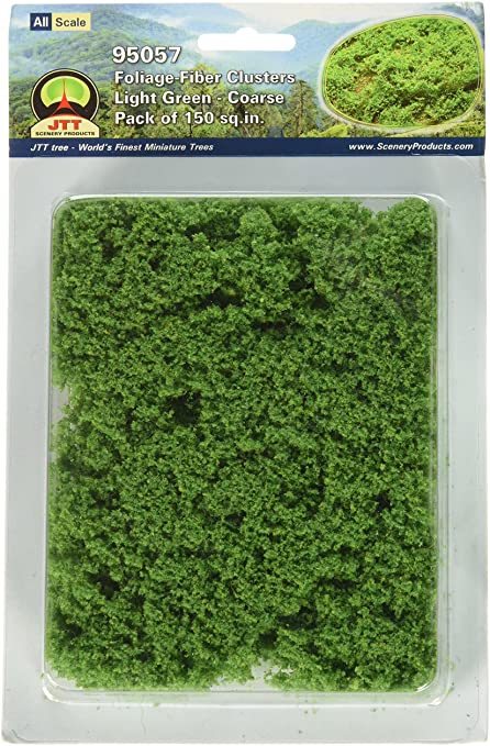 JTT Landscaping Material - Foliage Fiber Clusters, Light Green, Coarse